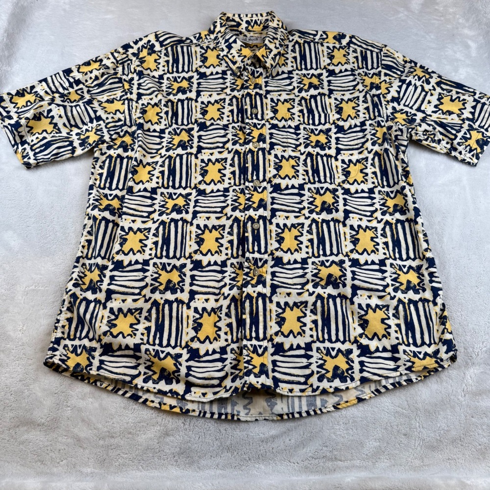 Alexander Martin Men's‎ XL XG Cotton Abstract Print Button Up Shirt